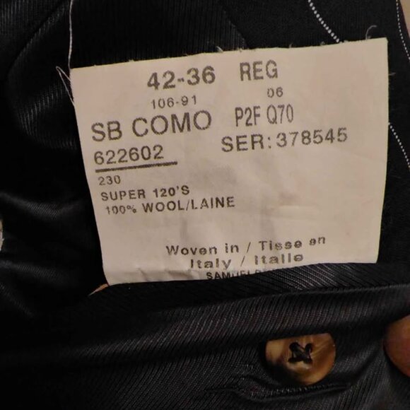 Samuelsohn Jacket Blazer Sportscoat Dark Blue Pinstripe - Picture 4 of 8